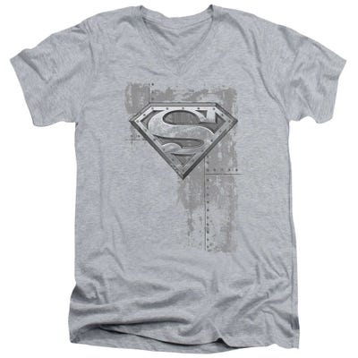 Superman Riveted Metal V-Neck T-Shirt