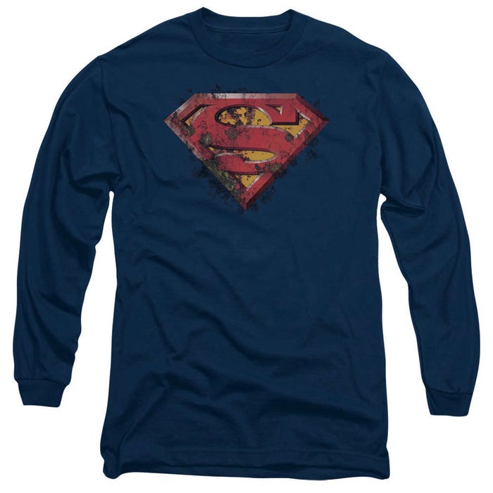 Superman Rusted Shield Long Sleeve Shirt