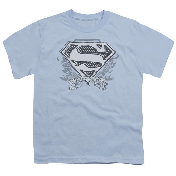 Superman Sketchy Crest Shield Kids T-Shirt
