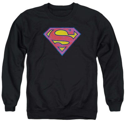 Superman Sm Neon Distress Logo Sweatshirt