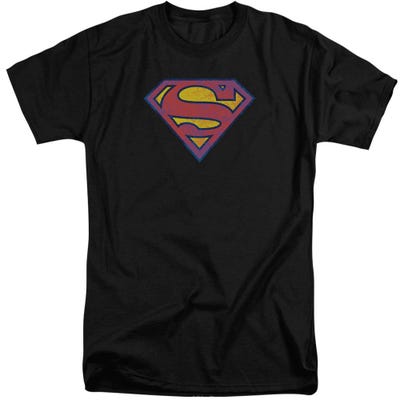 Superman Sm Neon Distress Logo Tall T-Shirt