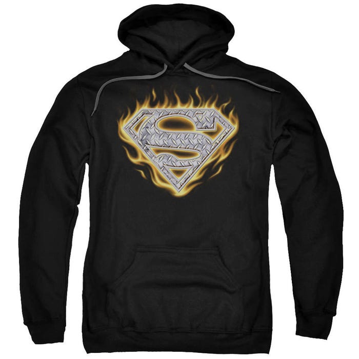 Superman Steel Fire Shield Hoodie