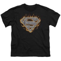 Superman Steel Fire Shield Kids T-Shirt