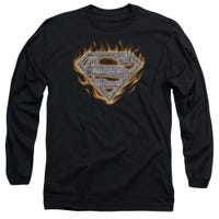 Superman Steel Fire Shield Long Sleeve Shirt