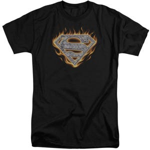 Superman Steel Fire Shield Tall T-Shirt