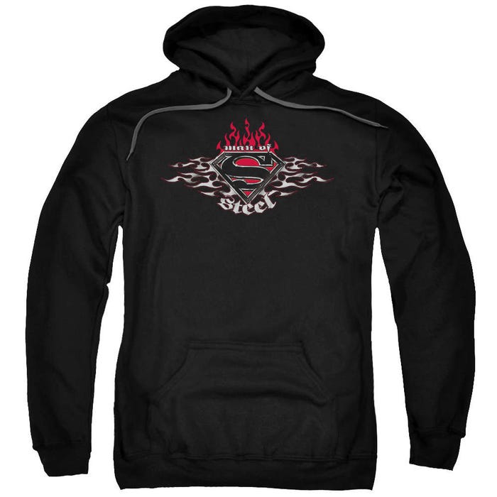 Superman Steel Flames Shield Hoodie