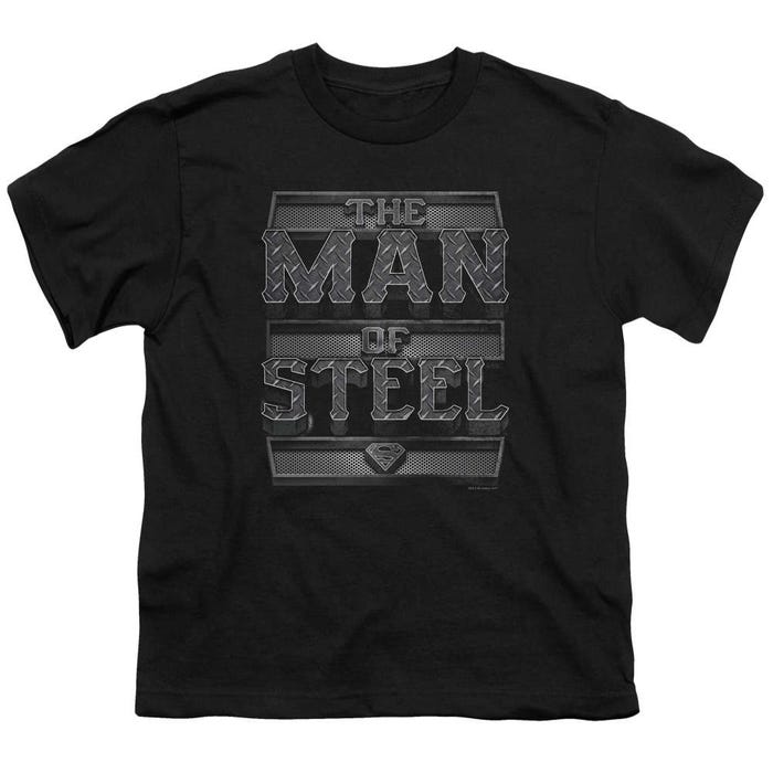Superman Steel Text Kids T-Shirt