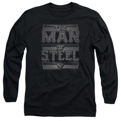 Superman Steel Text Long Sleeve Shirt