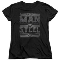 Superman Steel Text Womens T-Shirt