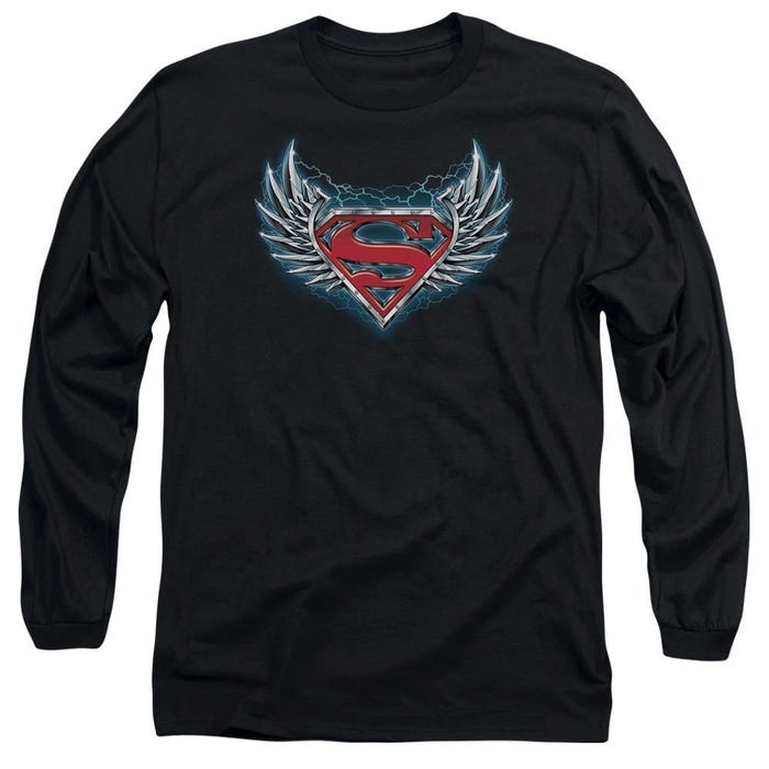 Superman Steel Wings Logo Long Sleeve Shirt