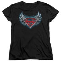 Superman Steel Wings Logo Womens T-Shirt