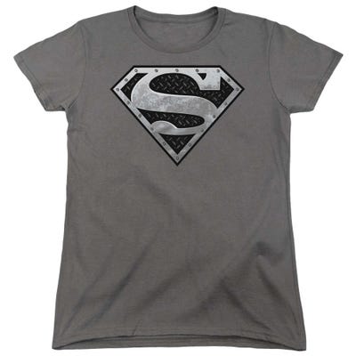Superman Super Metallic Shield Womens T-Shirt
