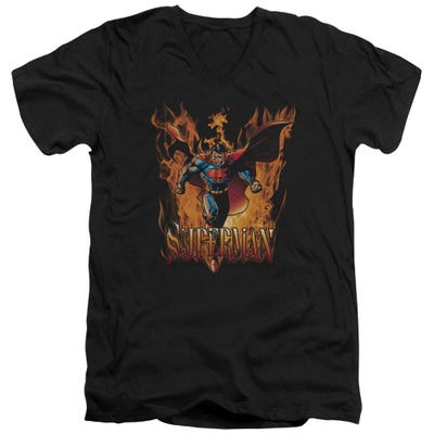 Superman Through The Fire V-Neck T-Shirt