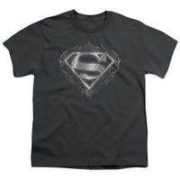 Superman Tribal Steel Logo Kids T-Shirt
