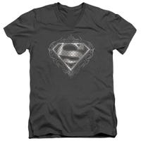 Superman Tribal Steel Logo V-Neck T-Shirt
