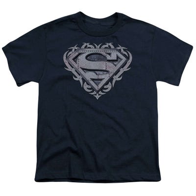 Superman Tribal Steel Shield Kids T-Shirt