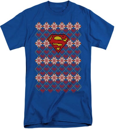 Superman Ugly Christmas Sweater Tall T-Shirt