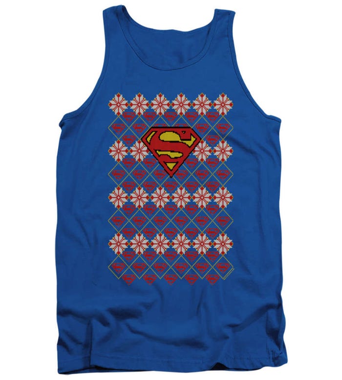 Superman Ugly Christmas Sweater Tank Top