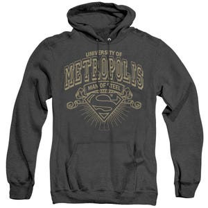 Superman University Of Metropolis Adult Heather Hoodie