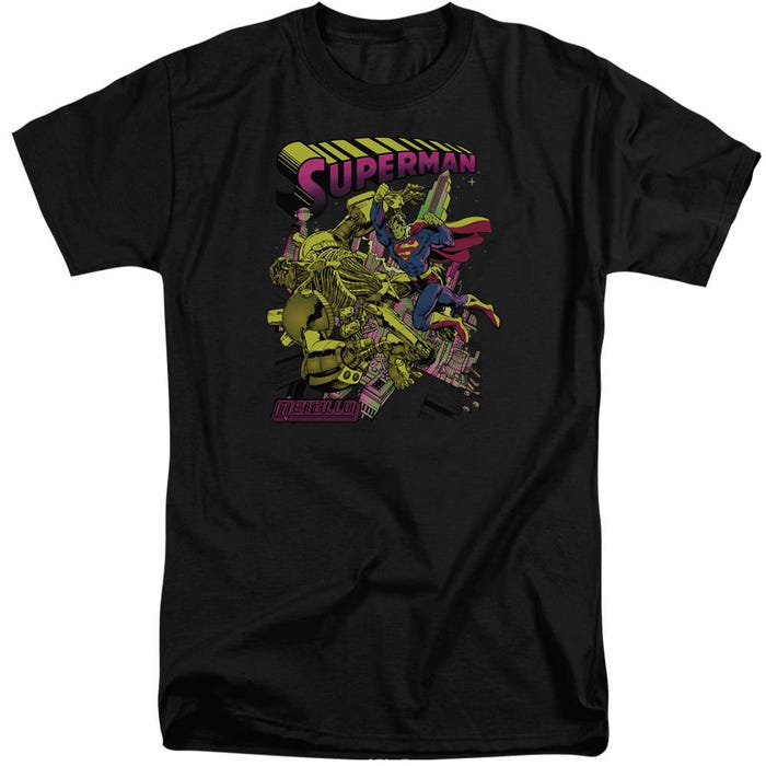 Superman Versus Metallo Blacklight Tall T-Shirt