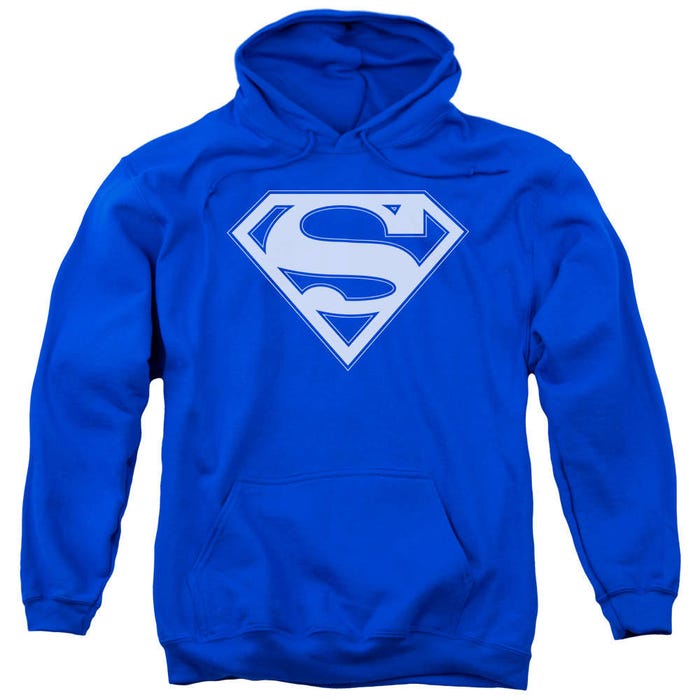 Superman White Shield on Blue Hoodie