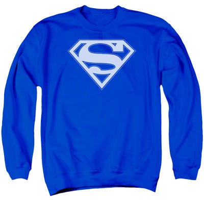 Superman White Shield on Blue Sweatshirt