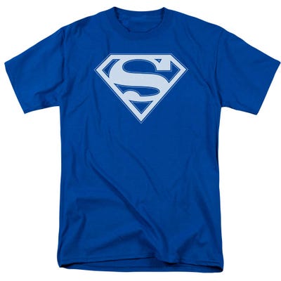 Superman White Shield on Blue T-Shirt