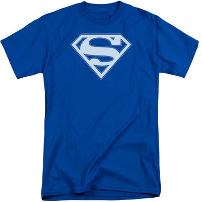 Superman White Shield on Blue Tall T-Shirt