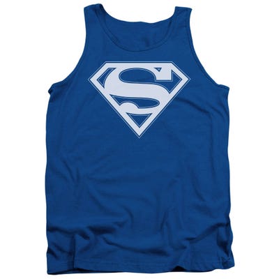 Superman White Shield on Blue Tank Top