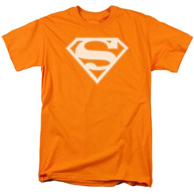 Superman White Shield on Orange T-Shirt