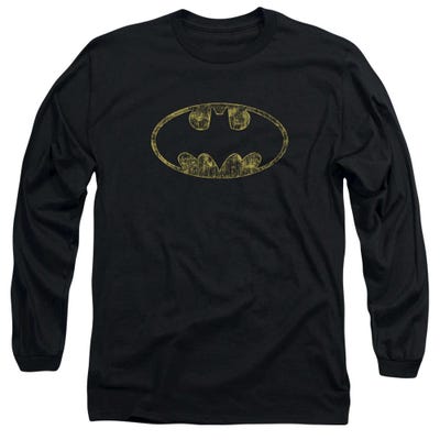 Tattered Logo Batman Long Sleeve Shirt