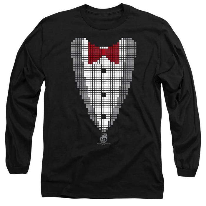 The Big Bang Theory Pixelated Tux Long Sleeve Shirt