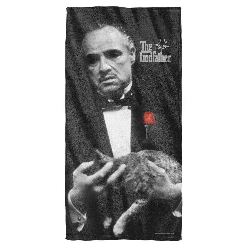 The Godfather Movie POSTER Don Vito Corleone with Cat Lightweight Beach Towel 