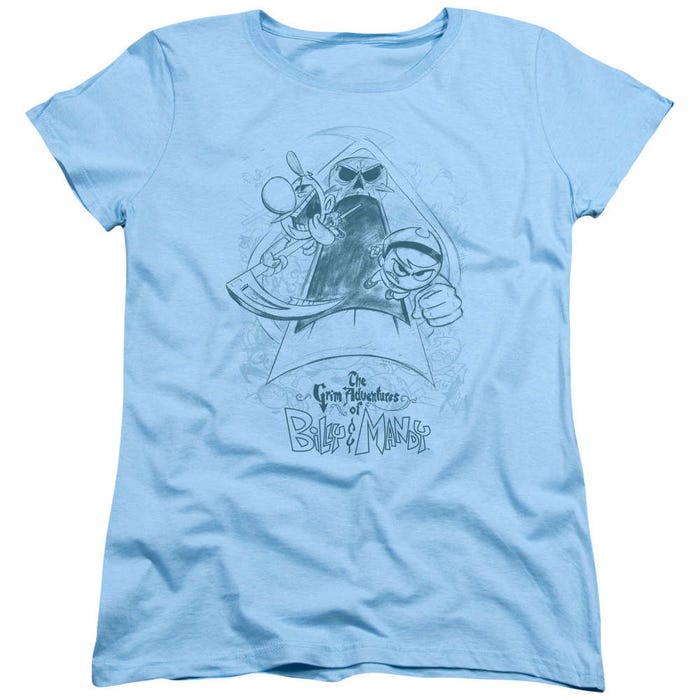 The Grim Adventures of Billy & Mandy Sketched Womens T-Shirt