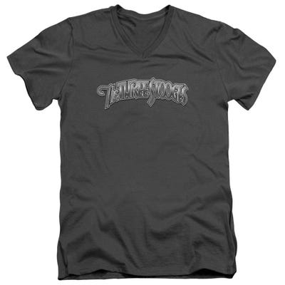 The Three Stooges Metallic Logo V-Neck T-Shirt