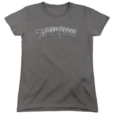 The Three Stooges Metallic Logo Womens T-Shirt
