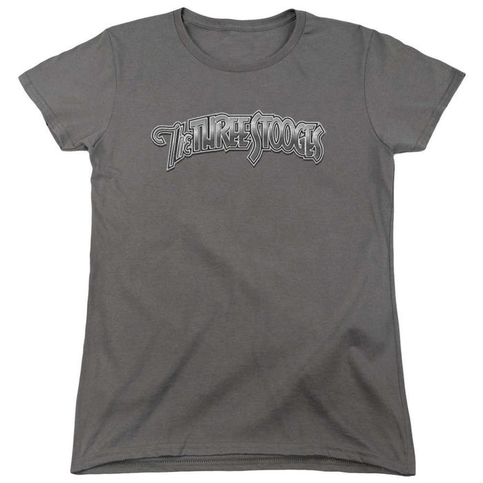 The Three Stooges Metallic Logo Womens T-Shirt