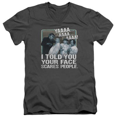 The Three Stooges Scares People V-Neck T-Shirt
