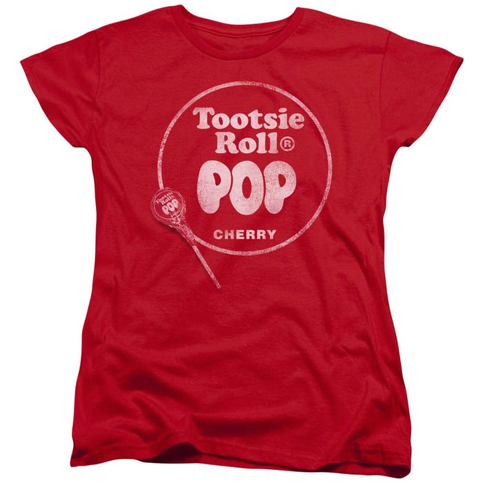 Tootsie Roll Pop Cherry Logo Womens T-Shirt