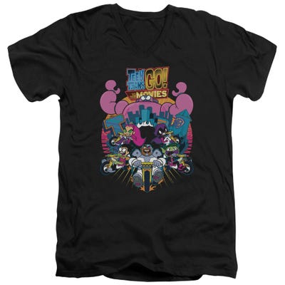 BURST THROUGH TEEN TITANS GO! TO THE MOVIES V-Neck T-Shirt