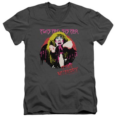 TWISTED SISTER STAY HUNGRY V-Neck T-Shirt