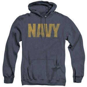 U.S. Navy Vintage Gold Classic Logo Adult Heather Hoodie