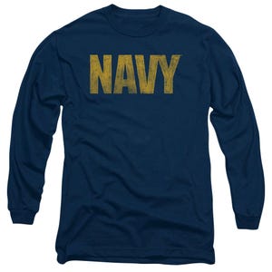 U.S. Navy Vintage Gold Classic Logo Long Sleeve Shirt