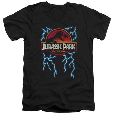 Jurassic Park Lightning Logo V-Neck T-Shirt