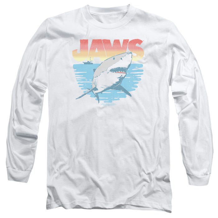 Jaws Waves Retro Movie Long Sleeve Shirt