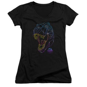 NEON T-REX Juniors V-Neck T-Shirt