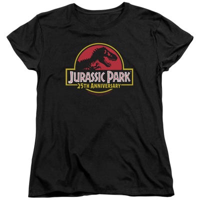 25TH ANNIVERSARY LOGO OF JURASSIC PARK Womens T-Shirt