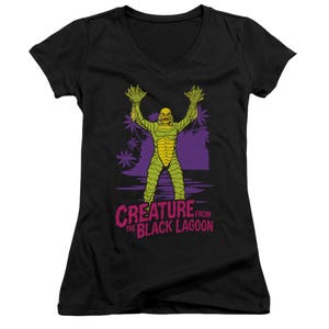 FROM FORBIDDEN DEPTHS CREATURE FROM THE BLACK LAGOON Juniors V-Neck T-Shirt