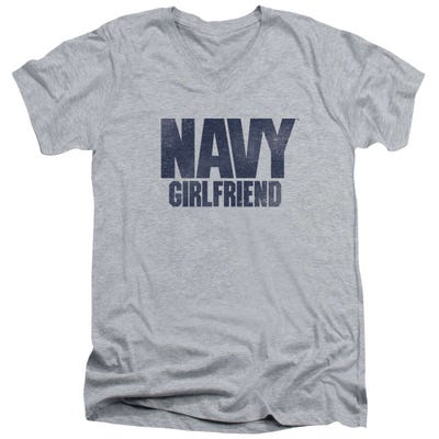 United State U.S. Navy Girlfriend Vintage Logo V-Neck T-Shirt