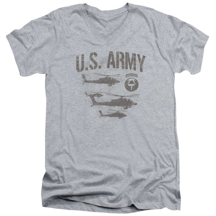 US Army Helicopters Airborne V-Neck T-Shirt